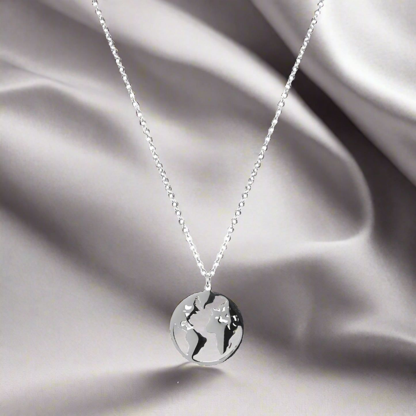 Silver Earth Necklace